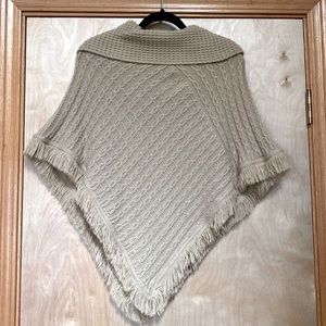 Fringe Hem Poncho Sweater